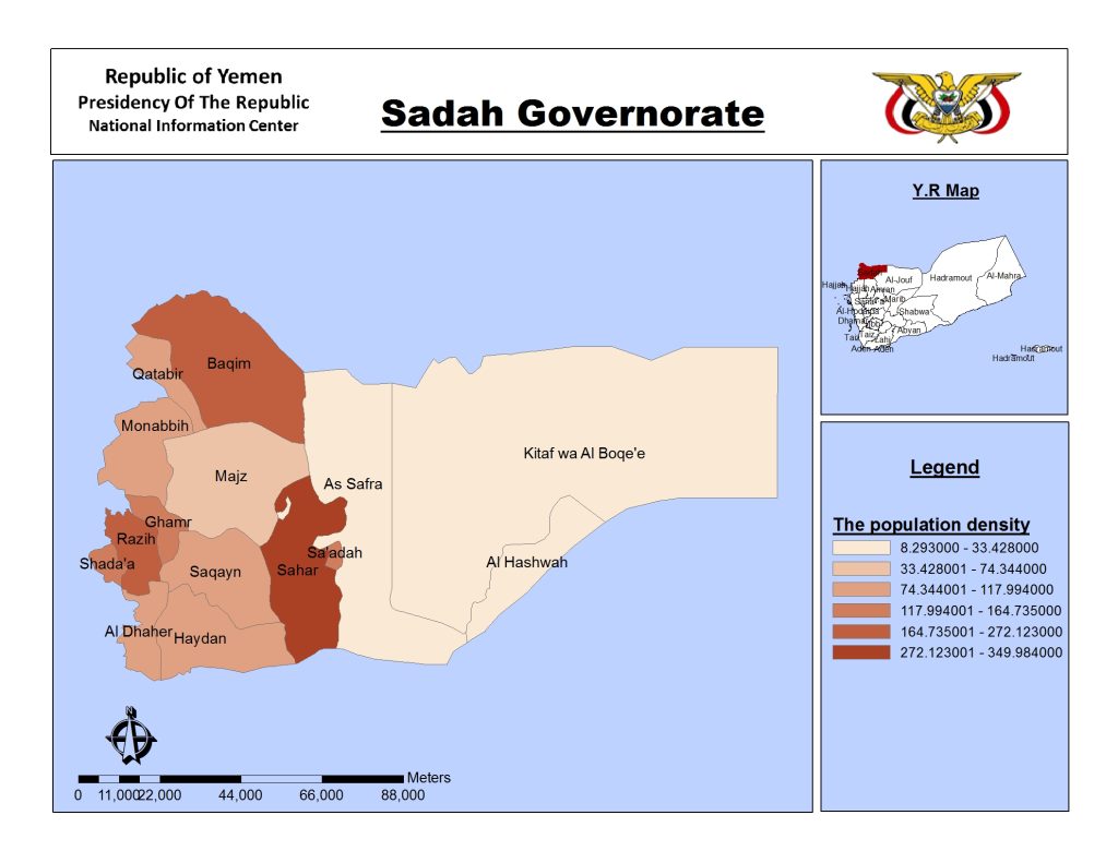 خريطة محافظة صعدة
