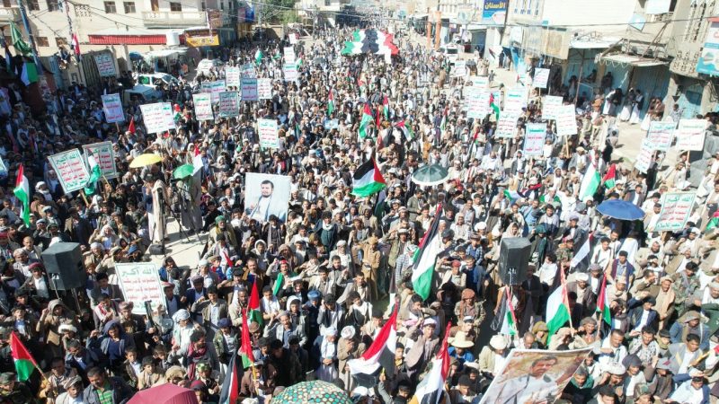 مسيرة حاشدة بصعدة دعماً لخيارات حركات الجهاد والمقاومة وصمود الشعب الفلسطيني