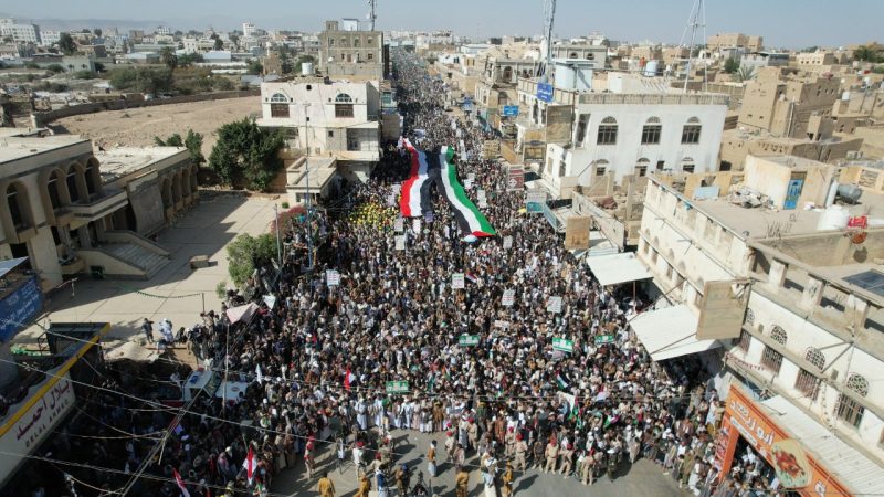 مسيرات حاشدة بصعدة تضامناً مع فلسطين وإسناداً لغزة حتى النصر