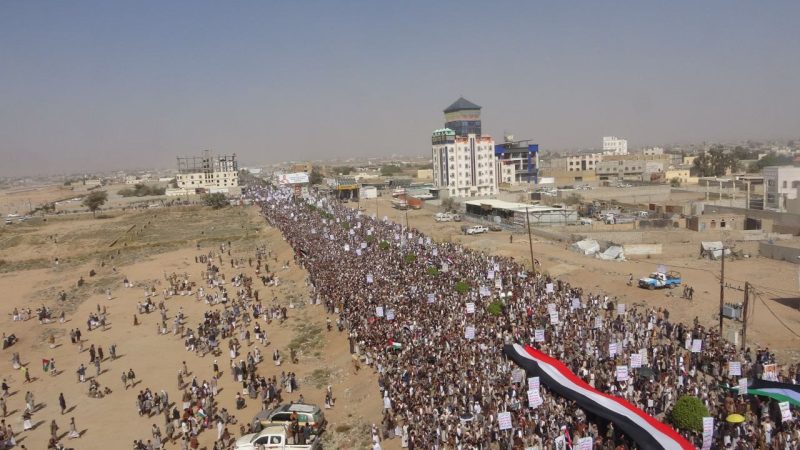 صعدة.. 12 مسيرة جماهيرية تحت شعار “لستم وحدكم صامدون مع غزة”